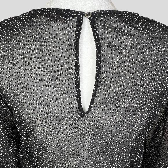 Zara Trafaluc Sheer Faux Wrap Dress XS Speckled Black Sexy LBD Party Club Gothic - Picture 6 of 16